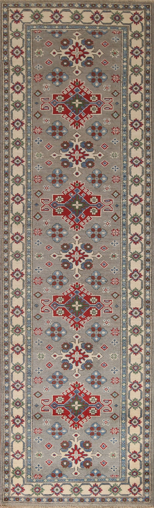 Geometric Kazak Oriental Runner Rugs 3x10