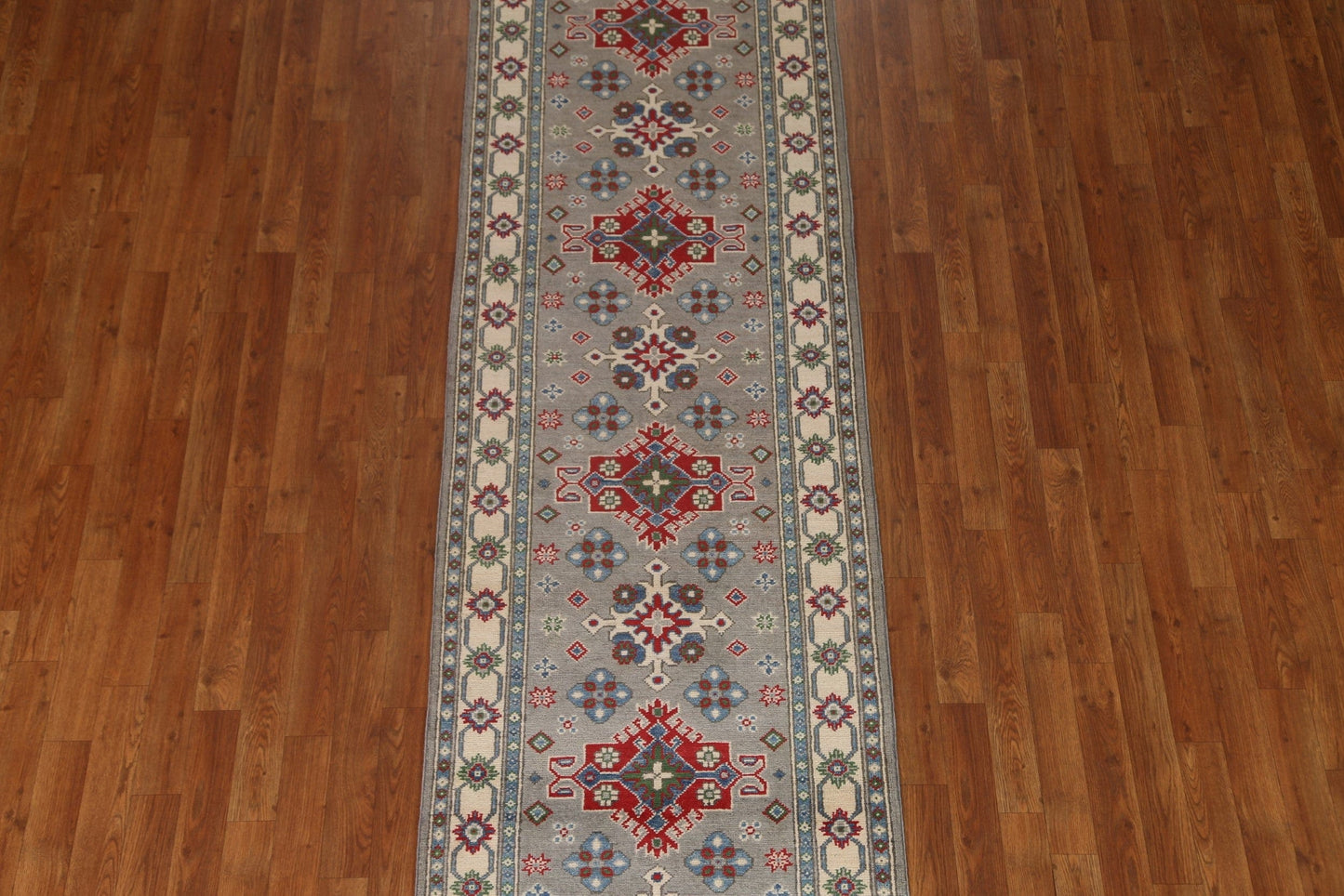 Geometric Kazak Oriental Runner Rugs 3x10