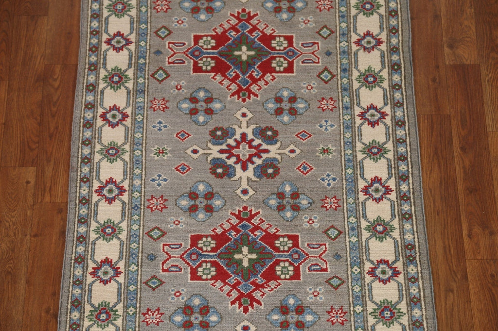 Geometric Kazak Oriental Runner Rugs 3x10