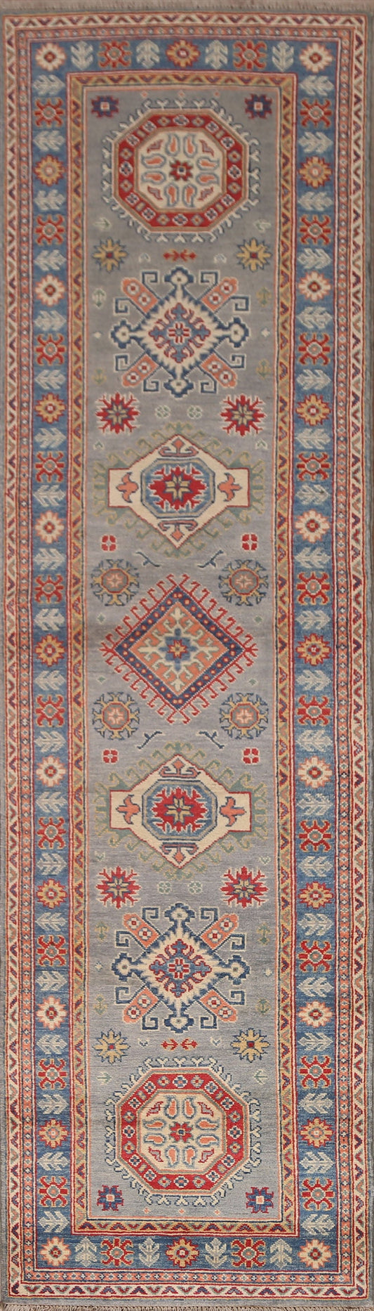 Geometric Kazak Oriental Runner Rugs 3x10