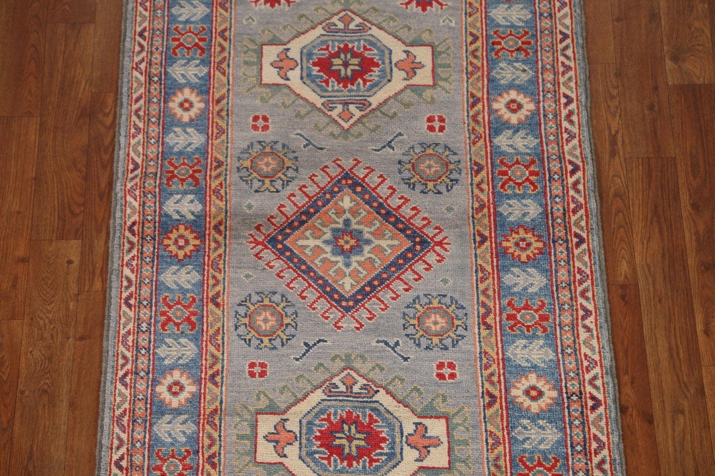 Geometric Kazak Oriental Runner Rugs 3x10