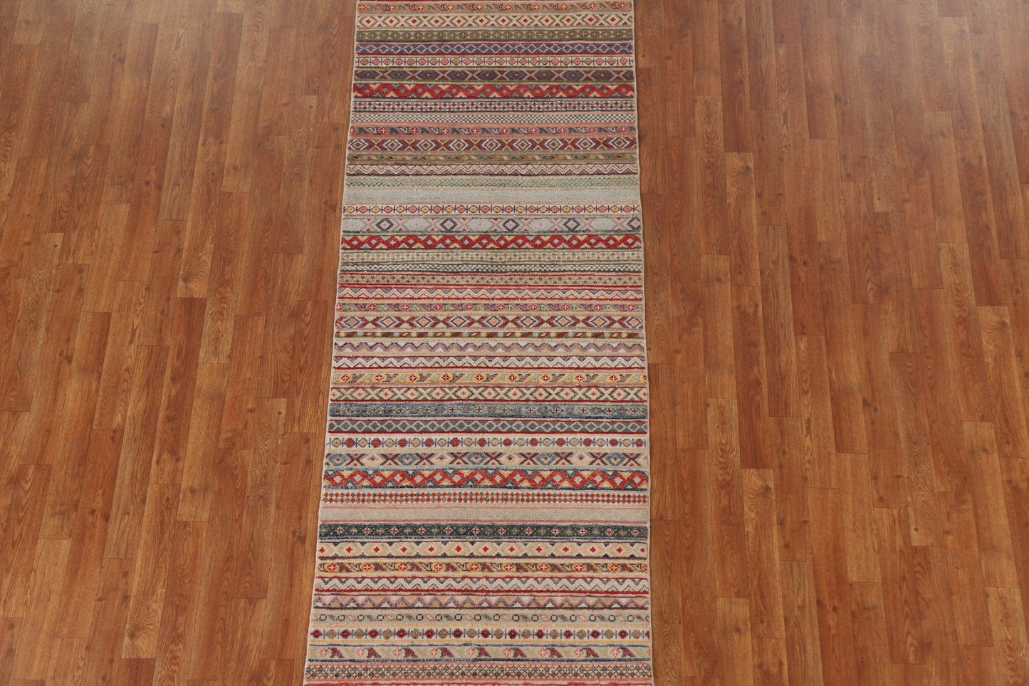 Striped Gabbeh Kashkoli Oriental Runner Rug 3x10