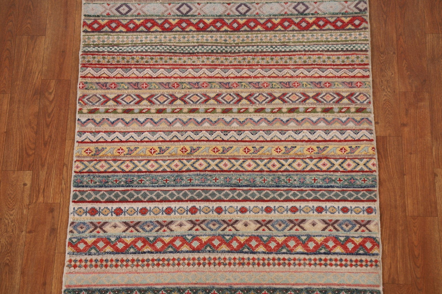 Striped Gabbeh Kashkoli Oriental Runner Rug 3x10