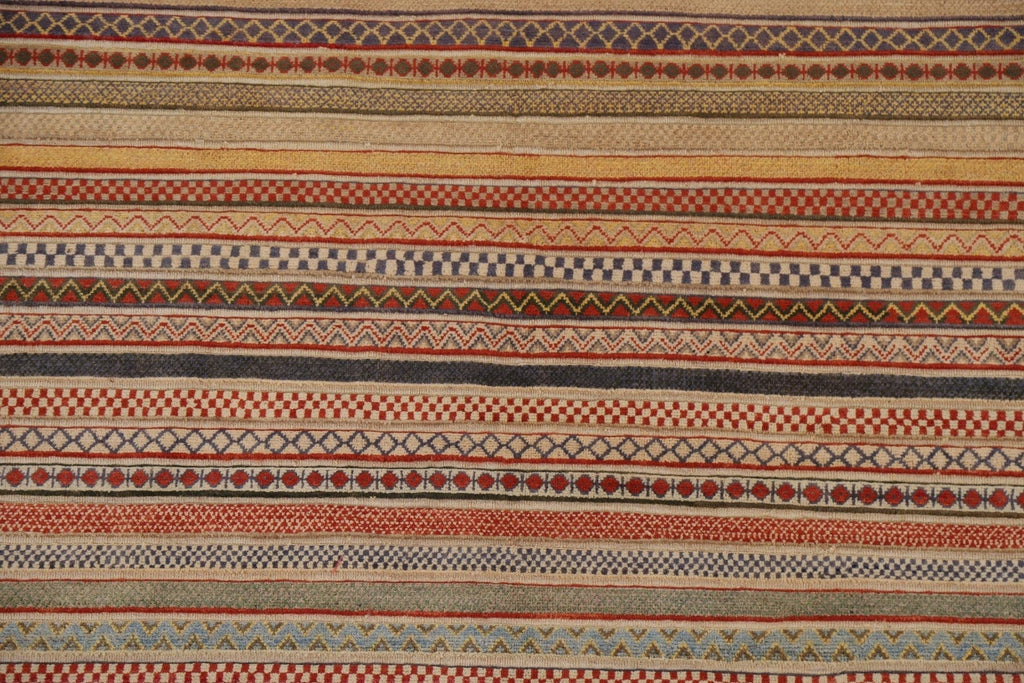 Striped Gabbeh Kashkoli Oriental Area Rug 5x8