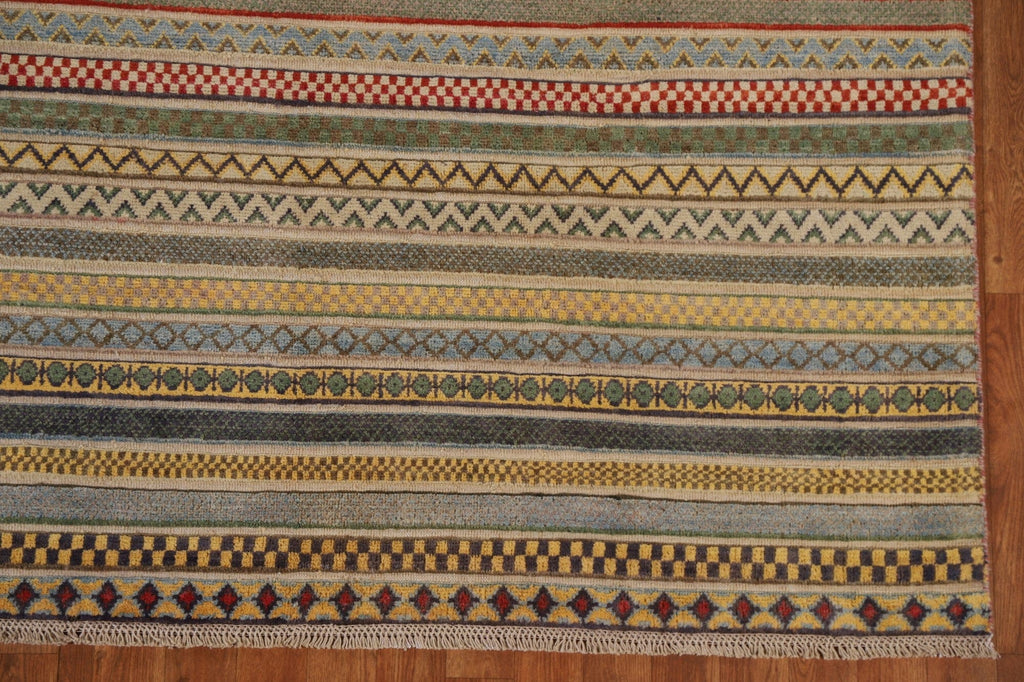 Striped Gabbeh Kashkoli Oriental Area Rug 5x8