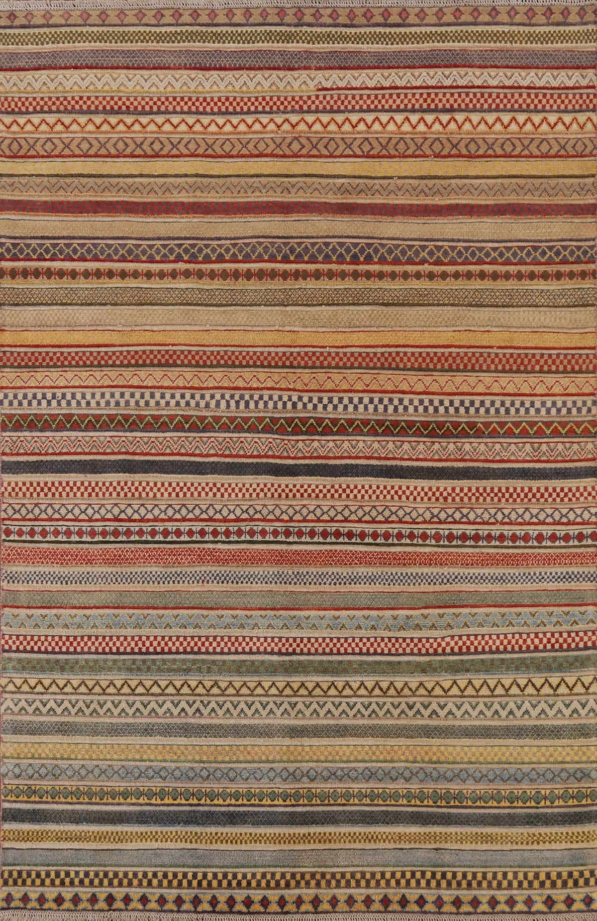 Striped Gabbeh Kashkoli Oriental Area Rug 5x8