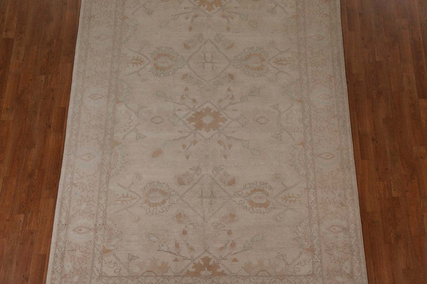 Hand-Knotted Wool Oushak Turkish Area Rug 6x9