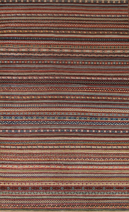 Striped Gabbeh Kashkoli Oriental Area Rug 7x10