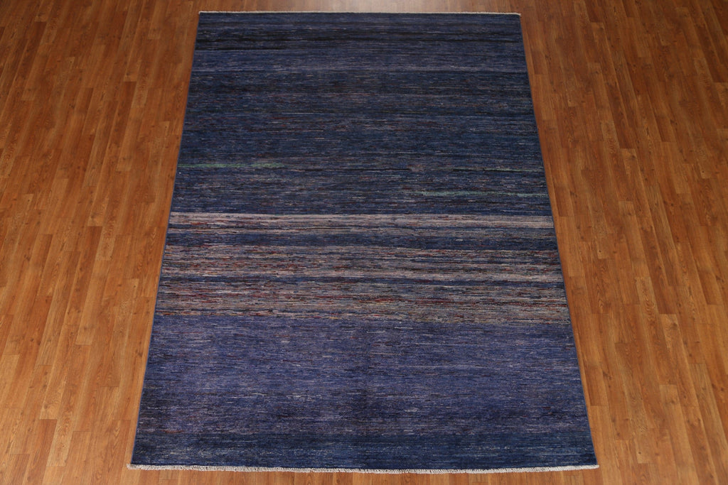 Navy Blue Gabbeh Kashkoli Wool Area Rug 7x9