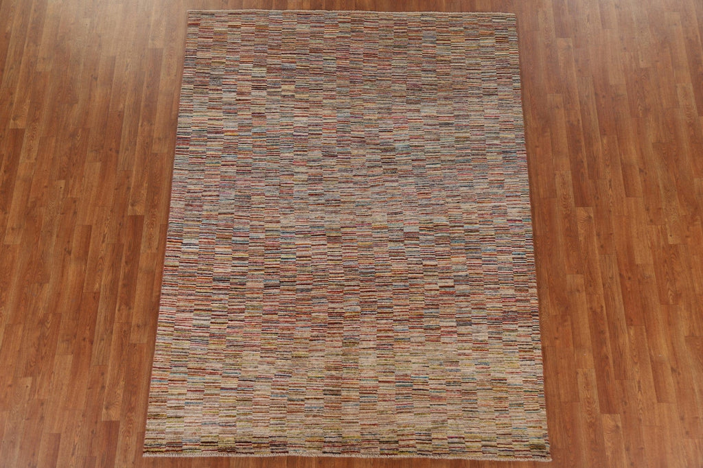 Striped Gabbeh Kashkoli Oriental Area Rug 6x8