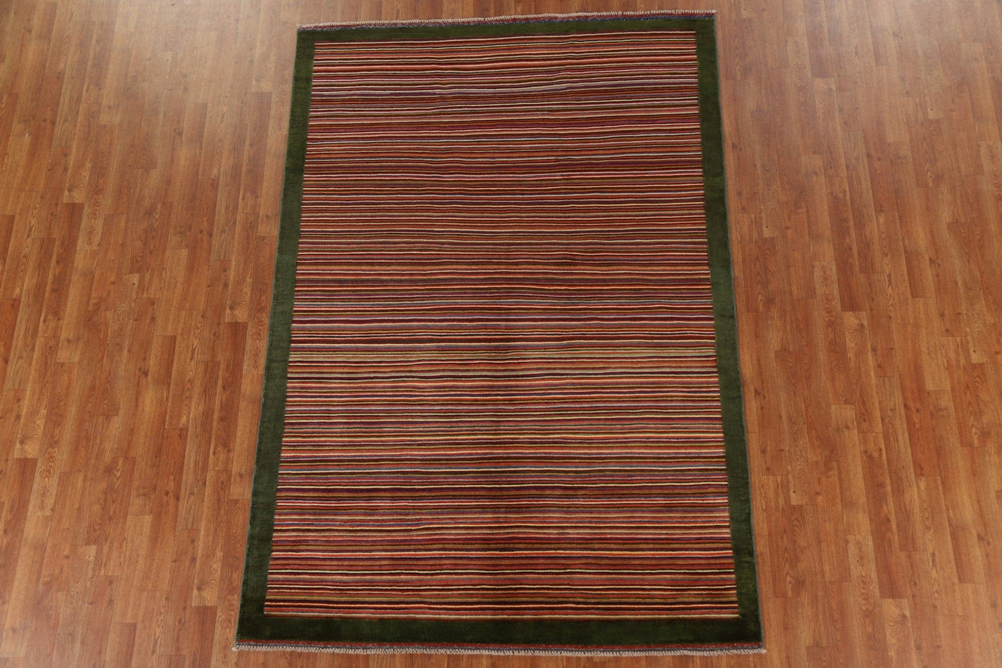 Striped Gabbeh Kashkoli Modern Area Rug 6x8