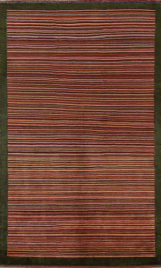 Striped Gabbeh Kashkoli Modern Area Rug 6x8