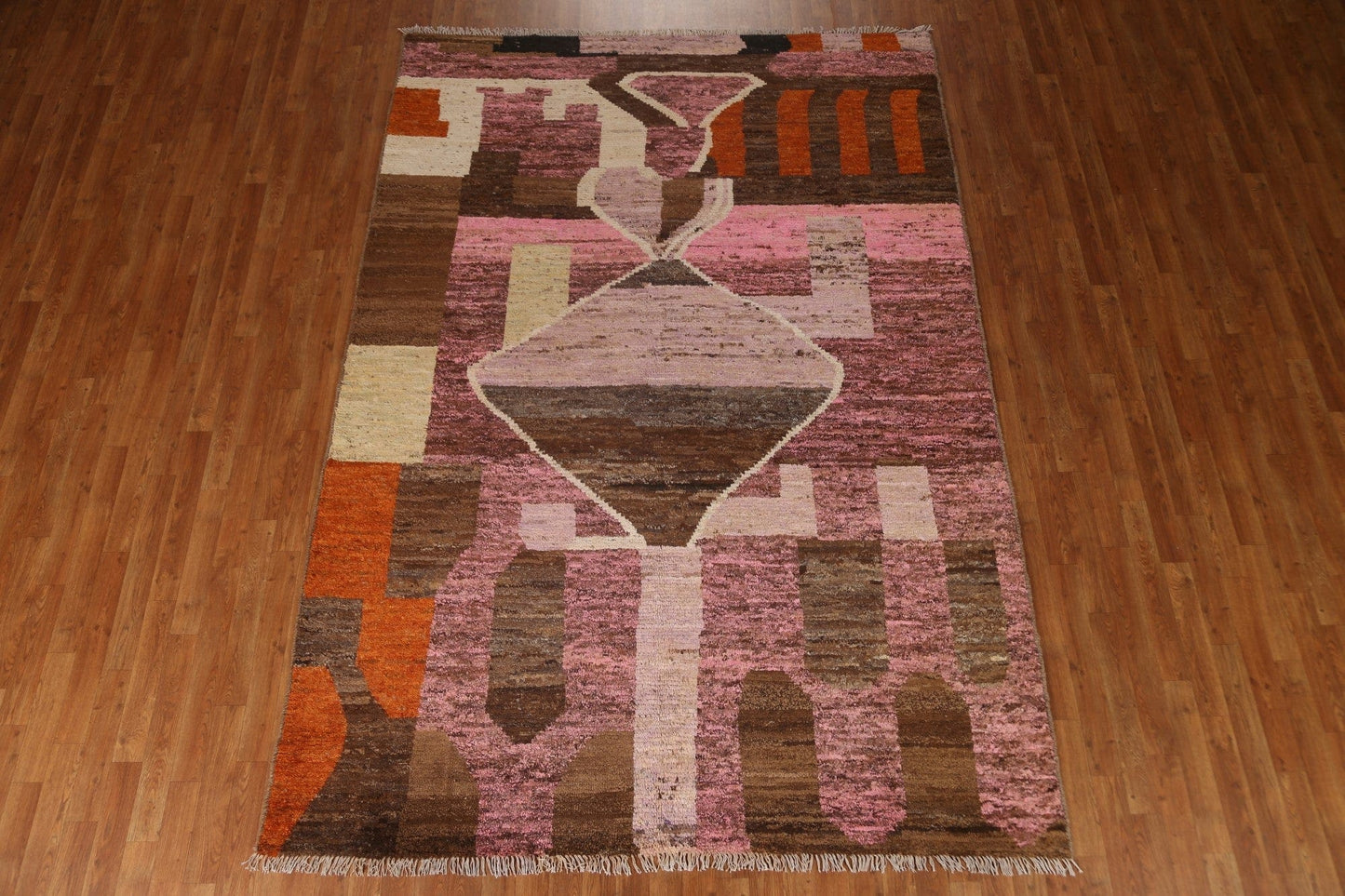 Pink Moroccan Oriental Area Rug 7x10