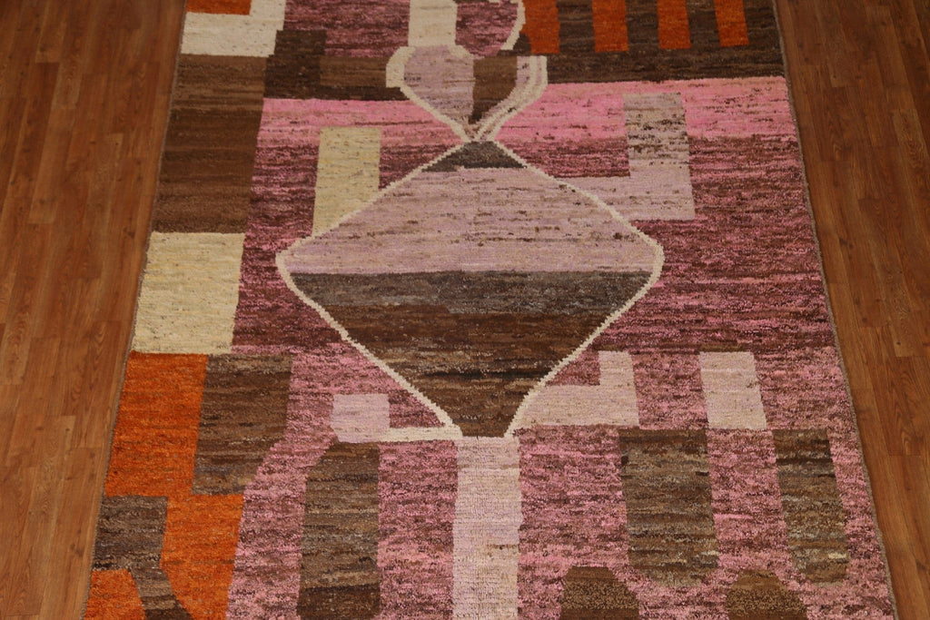 Pink Moroccan Oriental Area Rug 7x10