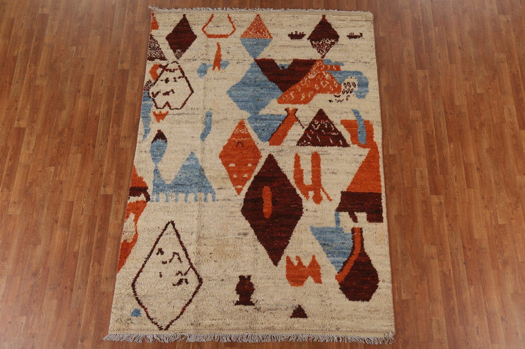 Tribal Moroccan Oriental Area Rug 6x8