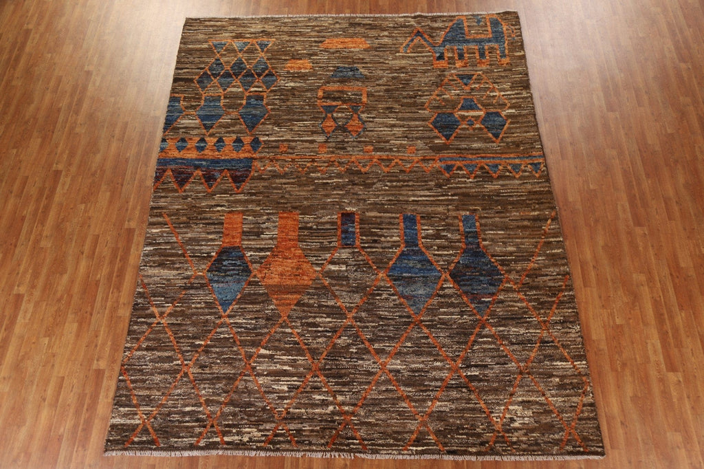 Tribal Moroccan Oriental Area Rug 9x12