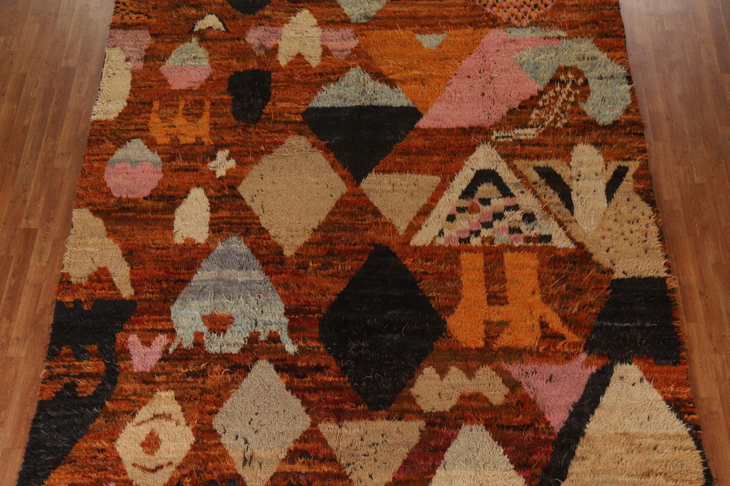 Geometric Moroccan Berber Wool Area Rug 9x11