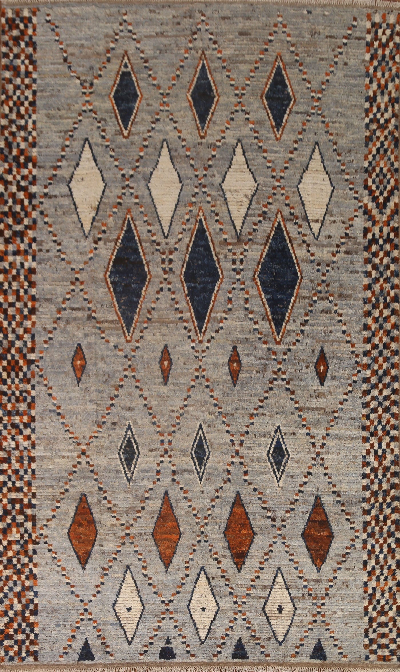 Gray Trellis Moroccan Area Rug 7x10