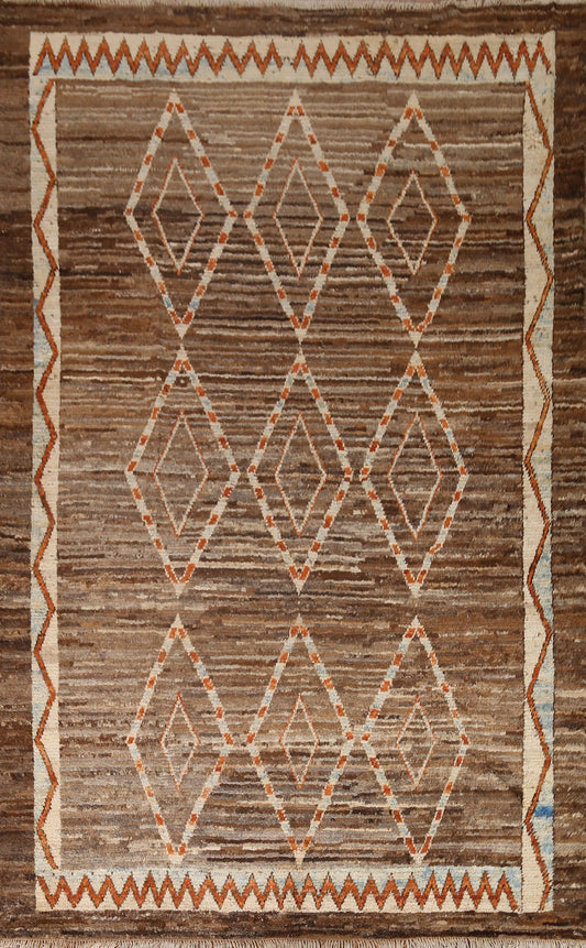 Geometric Moroccan Wool Area Rug 7x9