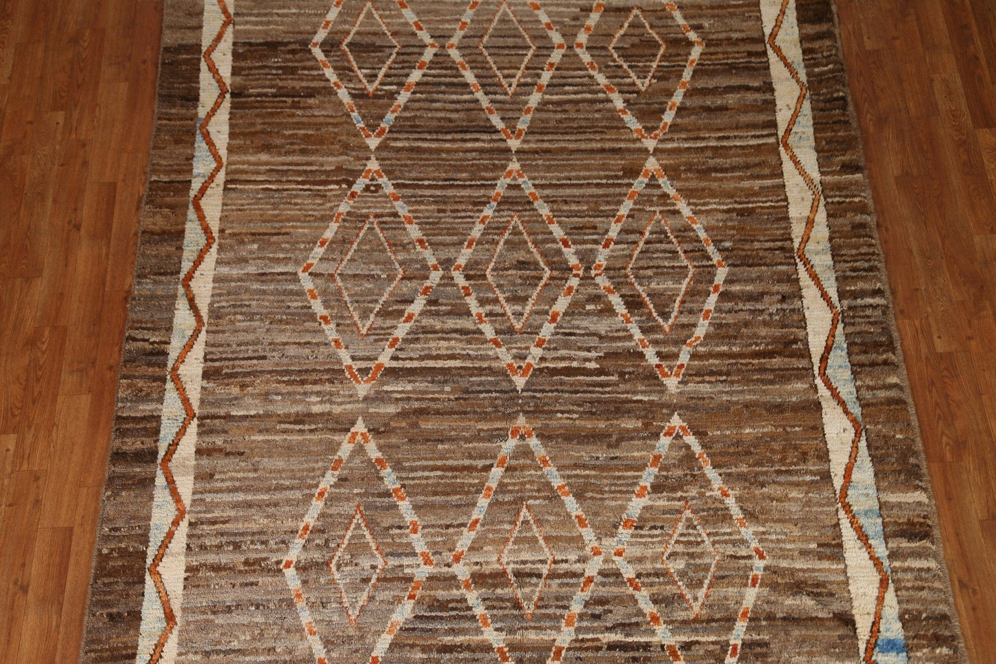 Geometric Moroccan Wool Area Rug 7x9