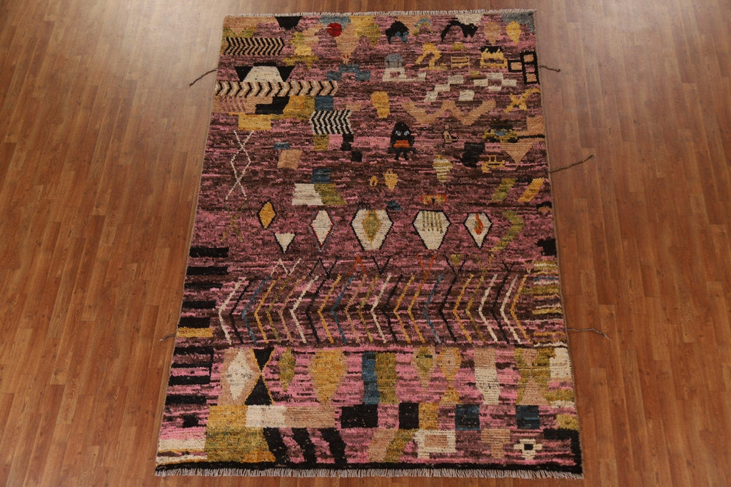 Geometric Moroccan Wool Area Rug 7x10