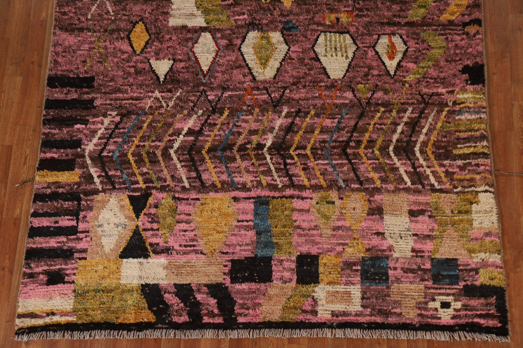 Geometric Moroccan Wool Area Rug 7x10