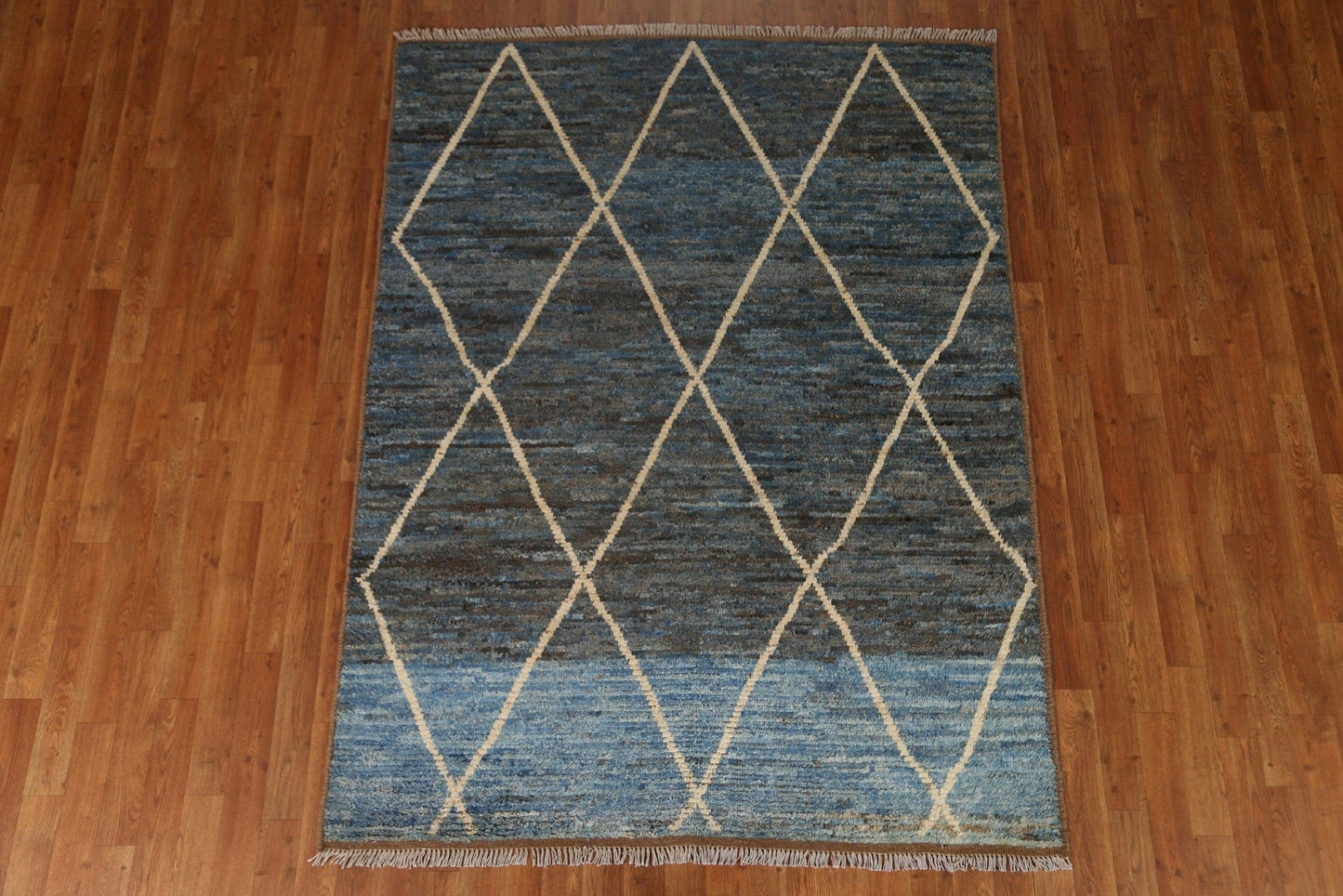 Blue Moroccan Oriental Area Rug 5x7