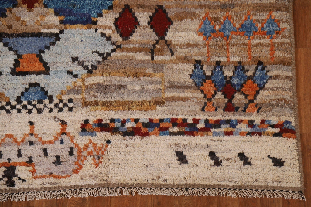 Handmade Moroccan Wool Area Rug 5x7