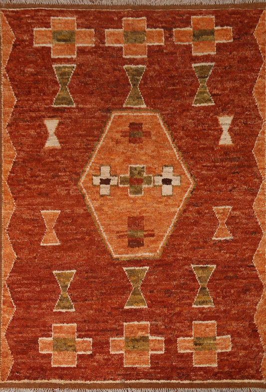 Geometric Moroccan Wool Area Rug 5x7