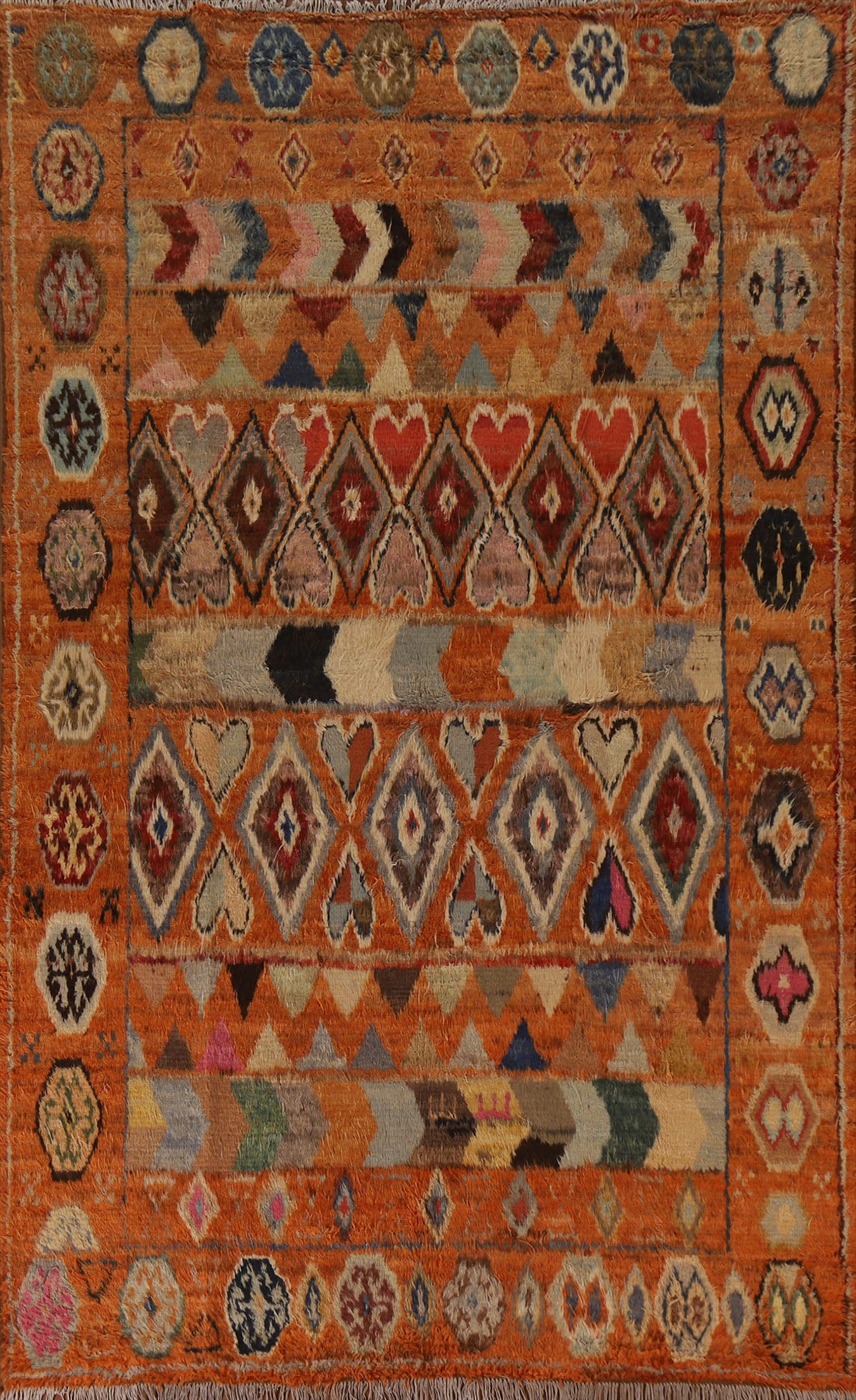 Hand-Knotted Wool Moroccan Area Rug 7x10