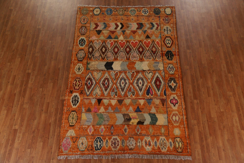 Hand-Knotted Wool Moroccan Area Rug 7x10