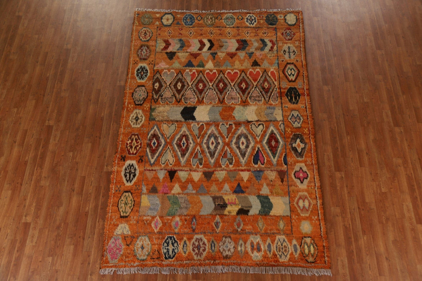 Hand-Knotted Wool Moroccan Area Rug 7x10