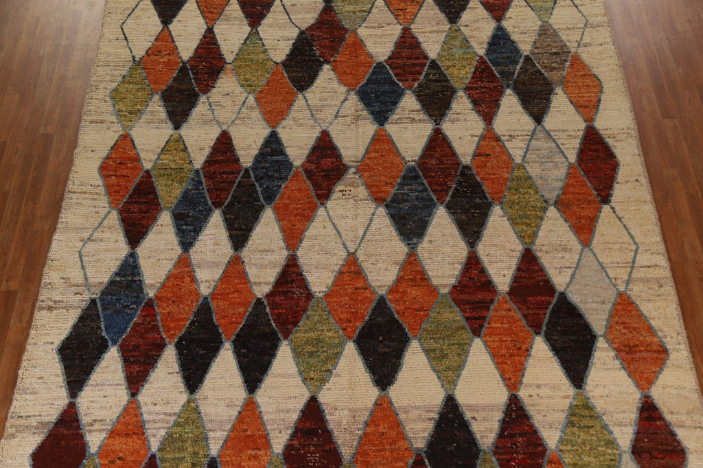 Trellis Wool Moroccan Large Area Rug 10x14