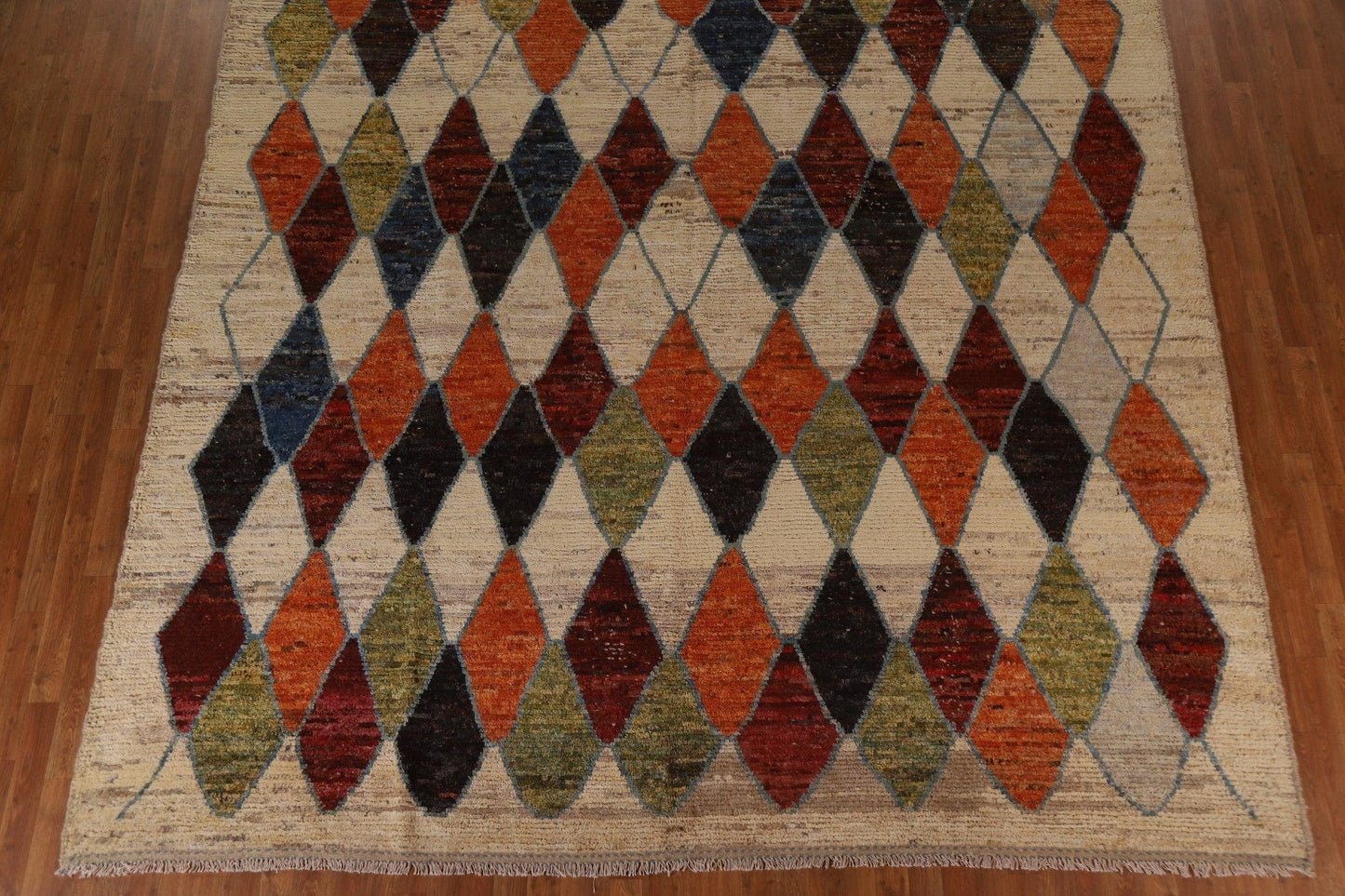 Trellis Wool Moroccan Large Area Rug 10x14