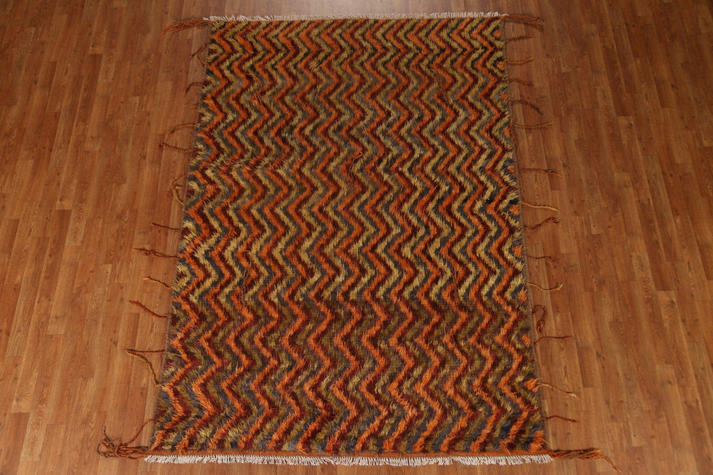 Chevron Moroccan Berber Wool Area Rug 6x8