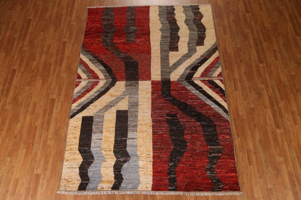 Hand-Knotted Wool Moroccan Area Rug 7x10