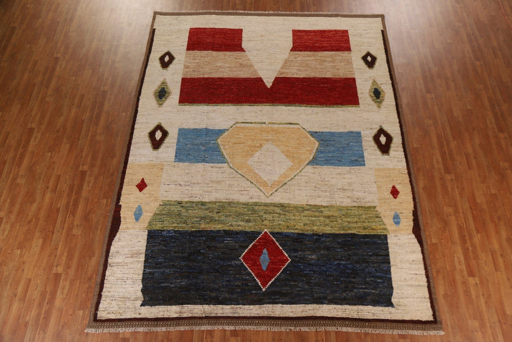 Hand-Knotted Wool Moroccan Area Rug 9x12