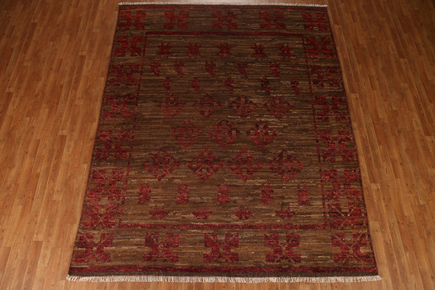 Brown Moroccan Wool Area Rug 8x10