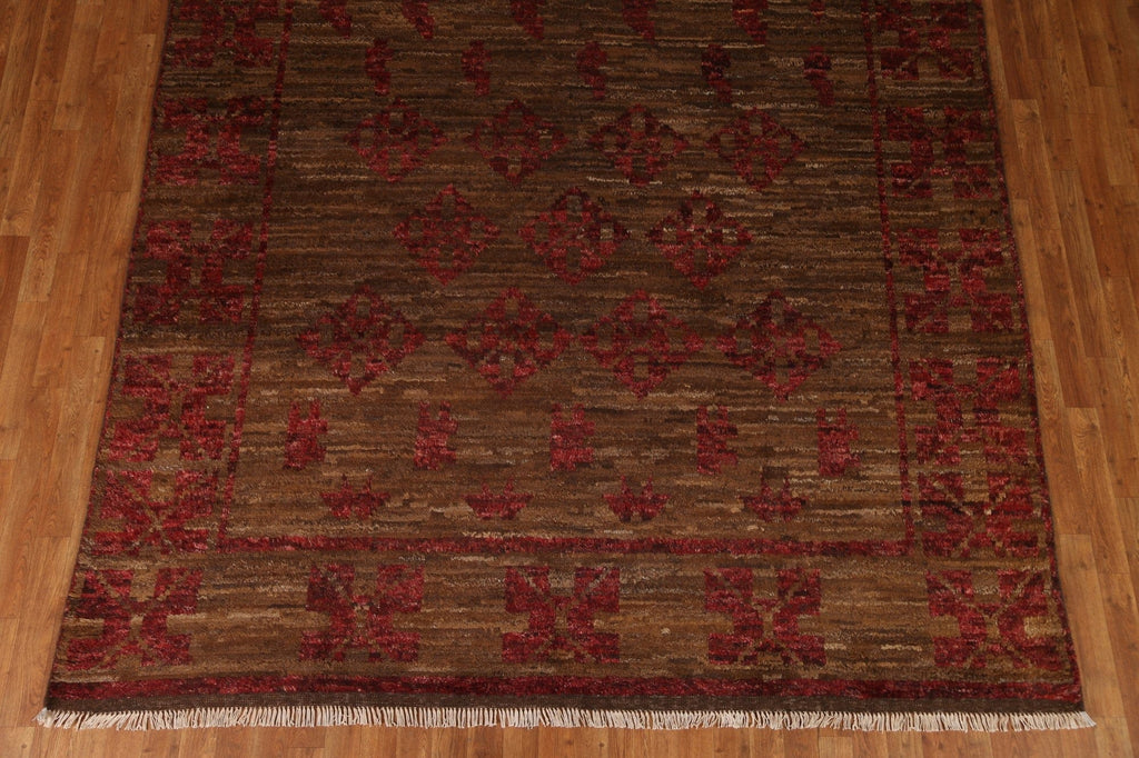 Brown Moroccan Wool Area Rug 8x10