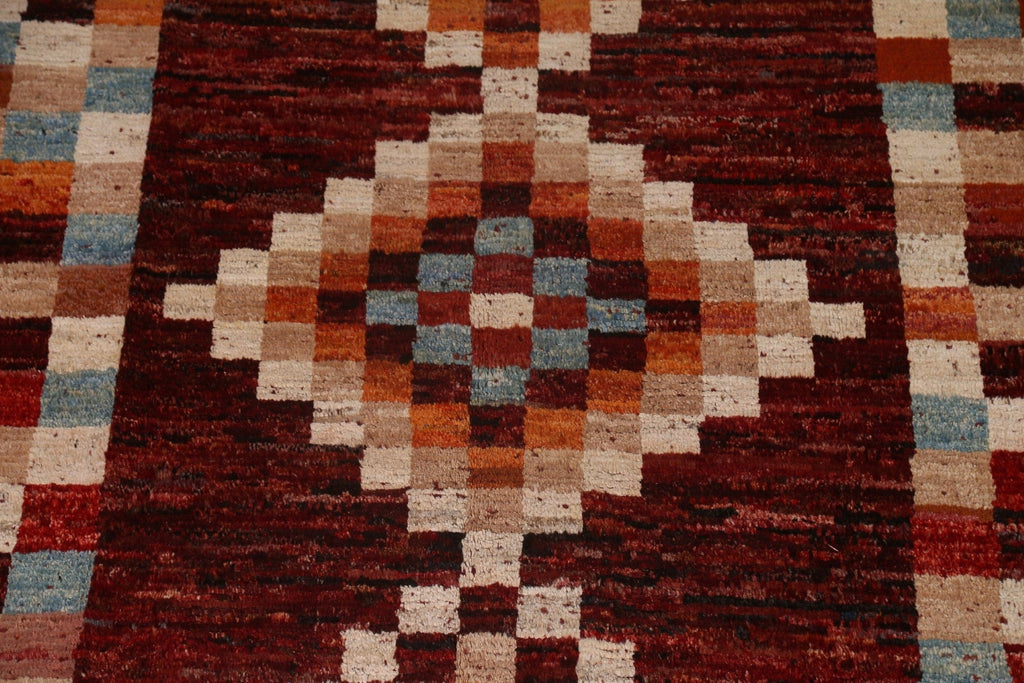 Checkered Moroccan Wool Area Rug 7x10