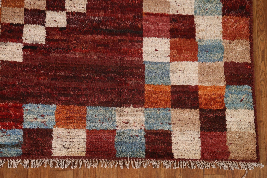 Checkered Moroccan Wool Area Rug 7x10