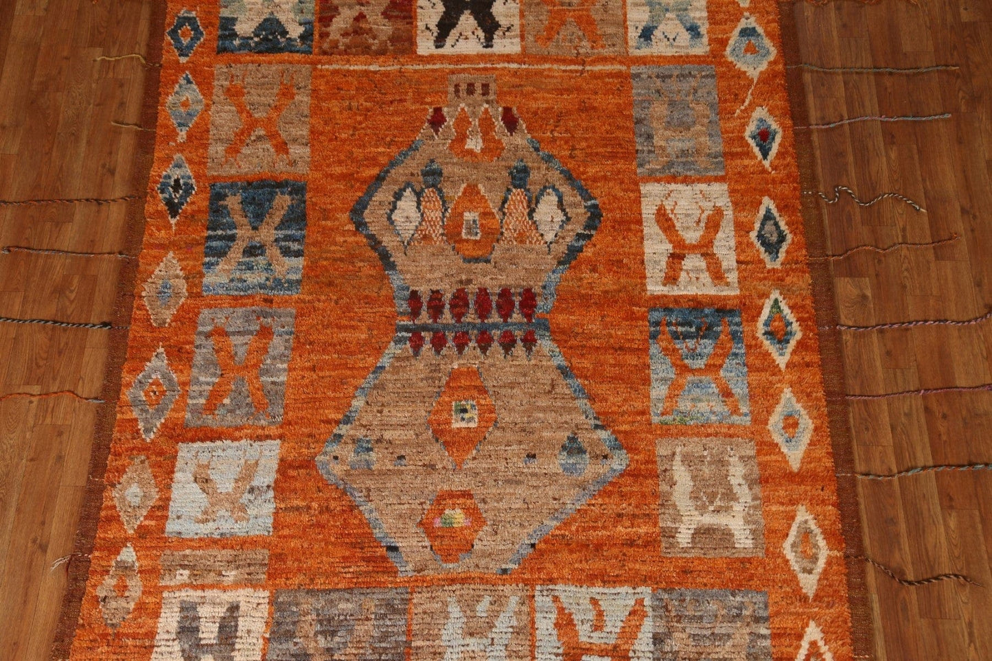 Orange Moroccan Oriental Area Rug 6x8