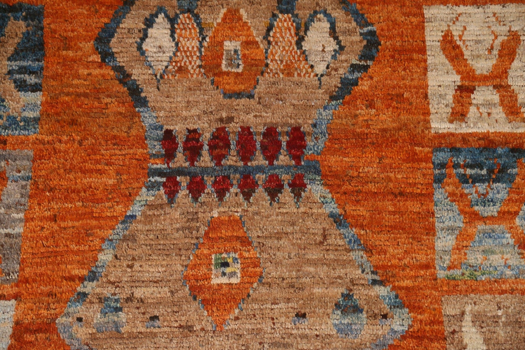 Orange Moroccan Oriental Area Rug 6x8