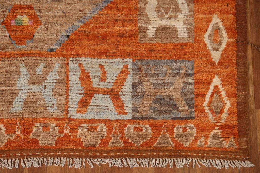 Orange Moroccan Oriental Area Rug 6x8