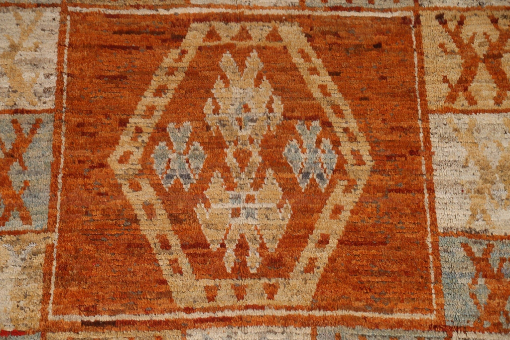 Orange Moroccan Wool Area Rug 6x9