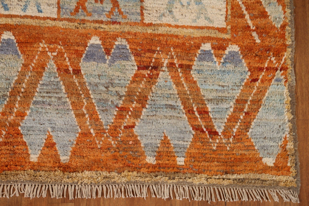 Orange Moroccan Wool Area Rug 6x9