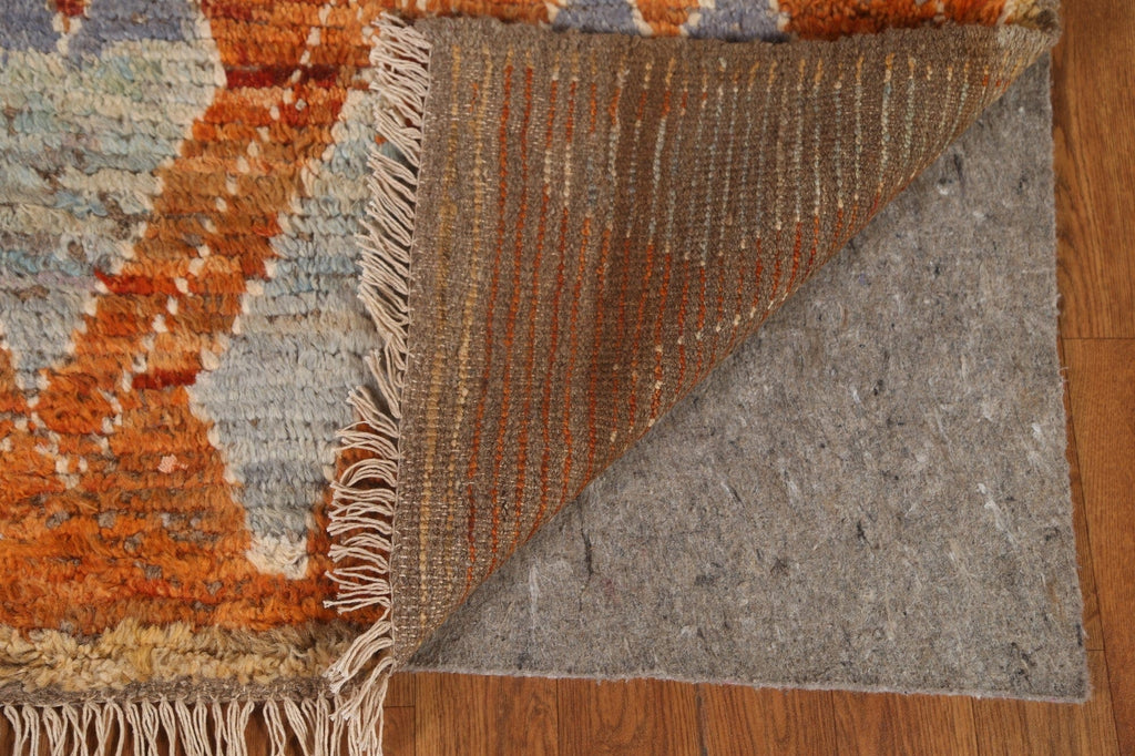 Orange Moroccan Wool Area Rug 6x9