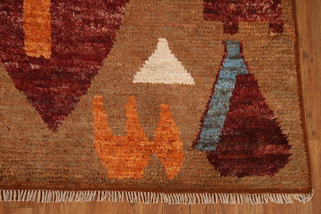 Orange/ Brown Moroccan Wool Area Rug 7x10