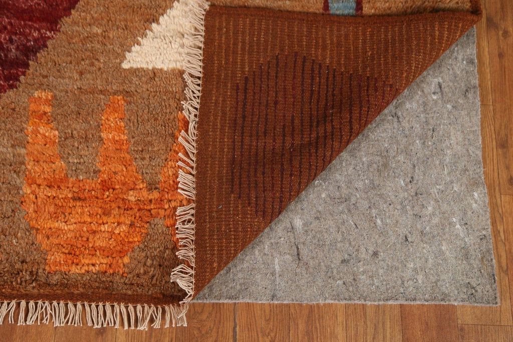 Orange/ Brown Moroccan Wool Area Rug 7x10