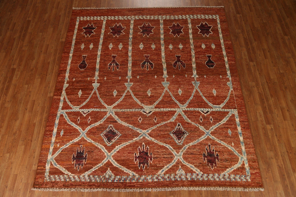 Geometric Wool Moroccan Area Rug 9x10